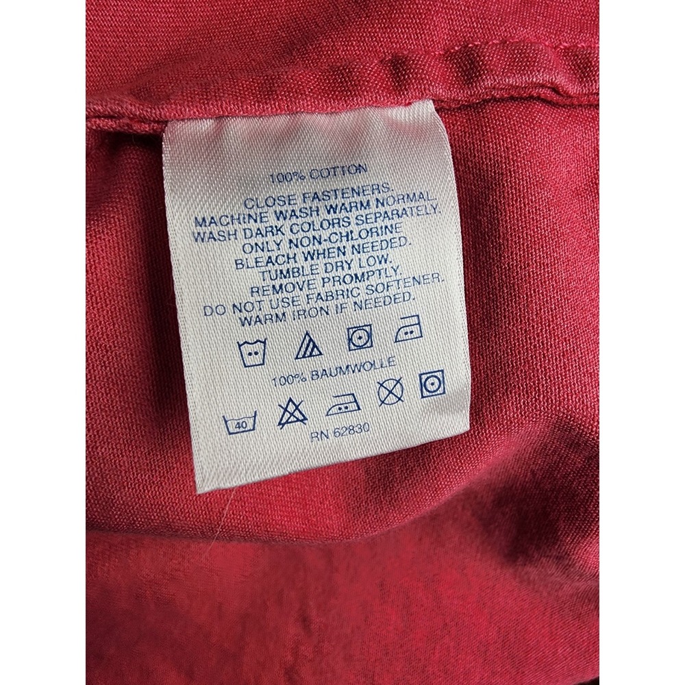 Lands End Womens Coral Denim Trucker Jacket Size L 14-16 100% Cotton Solid - Picture 5 of 5